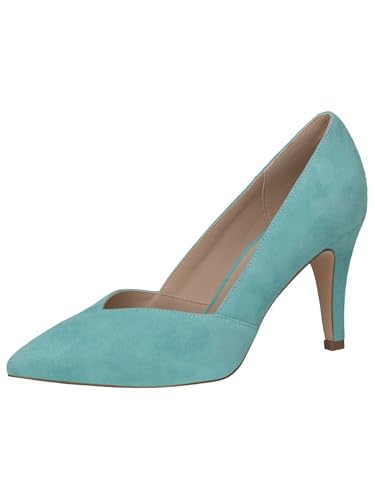CAPRICE Damen Pumps aus Leder mit Trichterabsatz, Blau (Lt.Blue Suede), 37 EU von CAPRICE