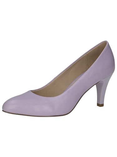 CAPRICE Damen Pumps aus Leder mit Trichterabsatz, Lila (Lavender Nappa), 37 EU von CAPRICE