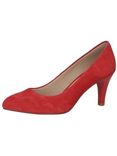 CAPRICE Damen Pumps aus Leder mit Trichterabsatz, Rot (Red Suede), 38 EU von CAPRICE