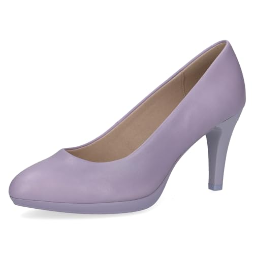 CAPRICE Damen Pumps aus Leder mit Trichterabsatz, Lila (Lavender Nappa), 38.5 EU von CAPRICE