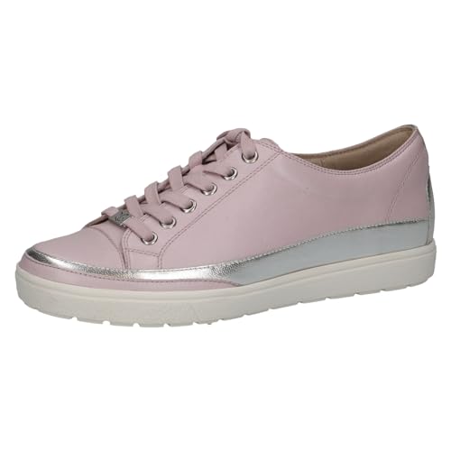 CAPRICE Damen Sneaker flach aus Leder mit Schnürsenkeln, Rosa (Lt.Purple Perl), 38 EU von CAPRICE