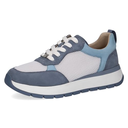 CAPRICE Damen Sneaker flach mit Schnürsenkeln Sportlich, Blau (Blue Comb), 41 EU von CAPRICE