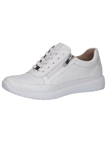 CAPRICE Damen Sneaker flach aus Leder mit Reißverschluss, Weiß (White Nappa), 40 EU CAPRICE Damen Sneaker flach aus Leder mit Reißverschluss, Weiß (White Nappa), 40 EU von CAPRICE