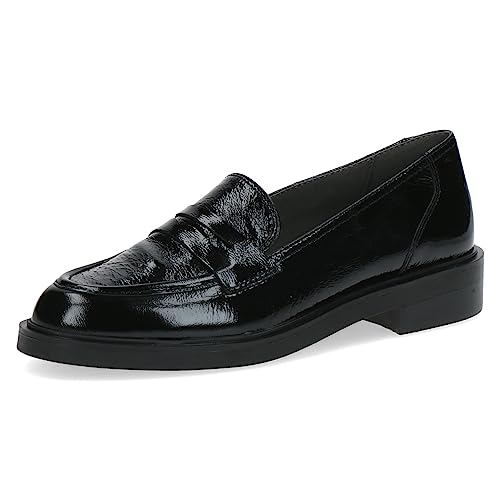 CAPRICE Damen Loafer ohne Absatz Airmotion Lack mit Blockabsatz Weite G, Schwarz (Black Naplak), 40.5 EU von CAPRICE