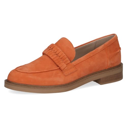 CAPRICE Damen Slipper aus Leder mit Blockabsatz, Orange (Orange Suede), 37 EU von CAPRICE