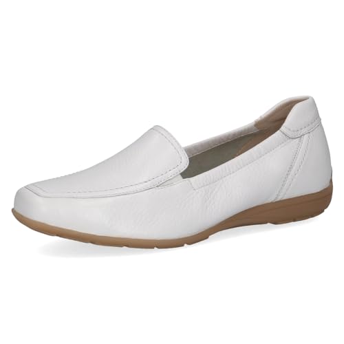 CAPRICE Damen Slipper aus Leder Elegant, Weiß (White Deer), 40 EU von CAPRICE