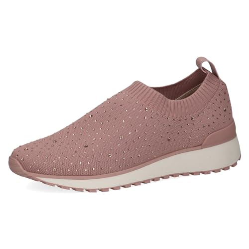 CAPRICE Damen Slip On Sneaker Ohne Schnüren zum Schlupfen, Rosa (Rose Knit), 36 EU von CAPRICE