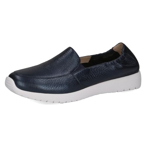 CAPRICE Damen Slipper aus Leder Flach, Blau (Ocean Per.Deer), 38 EU von CAPRICE