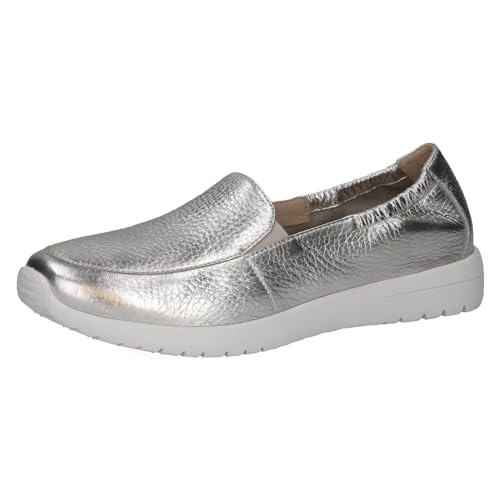 CAPRICE Damen Slipper aus Leder Flach, Silber (Silver Me.Deer), 39 EU von CAPRICE