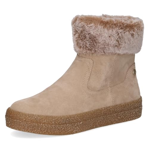 CAPRICE Damen Winterstiefel ohne Absatz Gefüttert Bequem, Beige (Sand Suede), 41 EU von CAPRICE