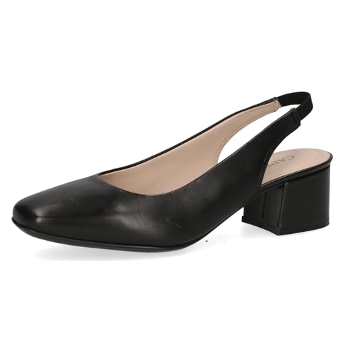 CAPRICE Damen Slingpumps aus Leder mit Lack, Schwarz (Black Nappa), 38 EU von CAPRICE