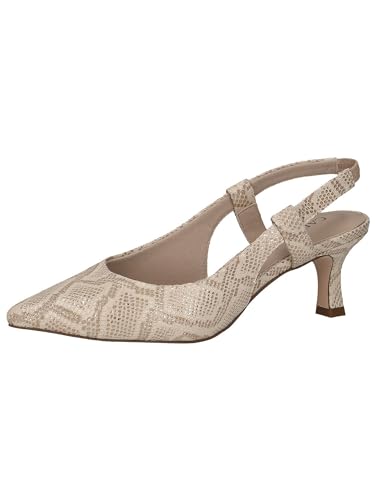 CAPRICE Damen Slingpumps aus Leder Spitz, Beige (Lt Gold Snake), 37 EU von CAPRICE