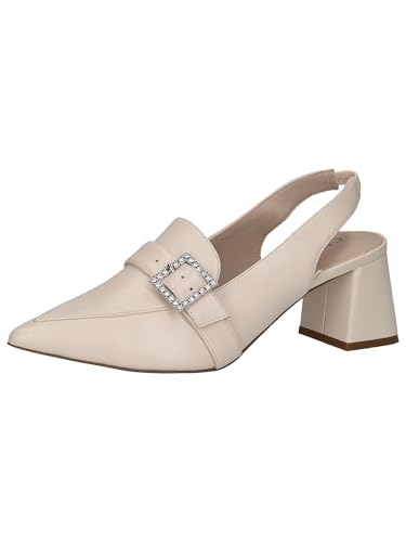 CAPRICE Damen Slingpumps aus Leder Spitz, Cremefarben (Cream Perlato), 38 EU von CAPRICE
