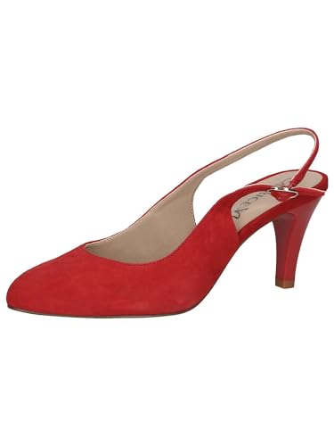 CAPRICE Damen Slingpumps aus Leder Elegant, Rot (Red Suede), 38.5 EU von CAPRICE