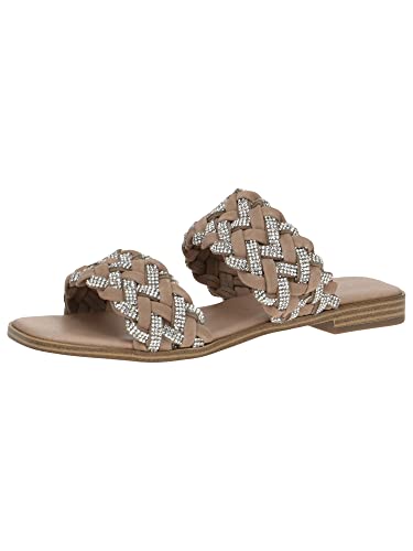 Caprice Damen 9-9-27103-20 Pantolette Flach, BARK Crystal, 39 EU von CAPRICE