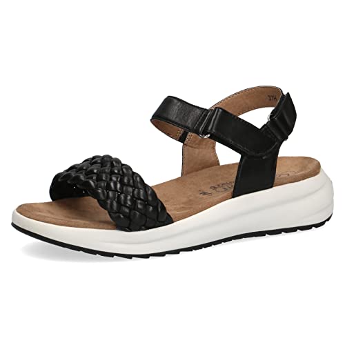 CAPRICE Damen 9-9-28717-20 040 Flache Sandale, Black SOFTNAP, 38 EU von CAPRICE