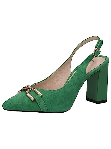 Caprice Damen 9-9-29600-20 Pumps Sling, Green Suede, 36 EU von CAPRICE