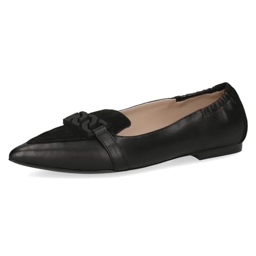 CAPRICE Damen Ballerinas aus Leder Spitz, Schwarz (Black Comb), 38.5 EU von CAPRICE