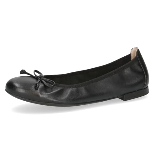 CAPRICE Damen Ballerinas aus Leder mit Schleife, Schwarz (Black Nappa), 37 EU von CAPRICE