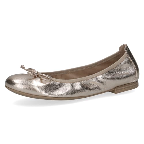 CAPRICE Damen Ballerinas aus Leder mit Schleife, Metallisch (Platin Metal.), 40 EU von CAPRICE