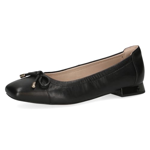 CAPRICE Damen Ballerinas aus Leder mit Blockabsatz, Schwarz (Black Nappa), 40 EU von CAPRICE