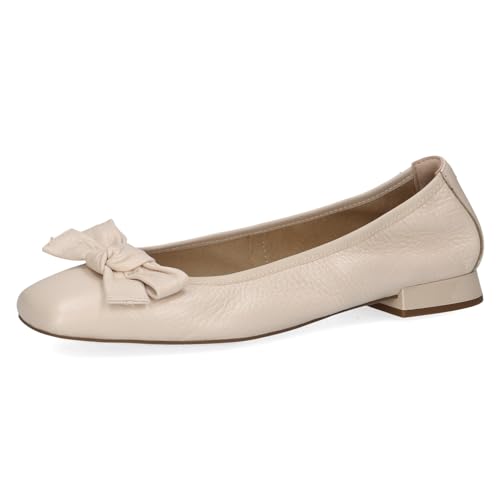 CAPRICE Damen Ballerinas aus Leder mit Blockabsatz, Beige (Ecru Perl.Deer), 37 EU von CAPRICE