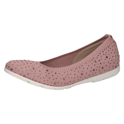 CAPRICE Damen Ballerinas Glitzer Bequem, Rosa (Rose Knit), 42 EU von CAPRICE