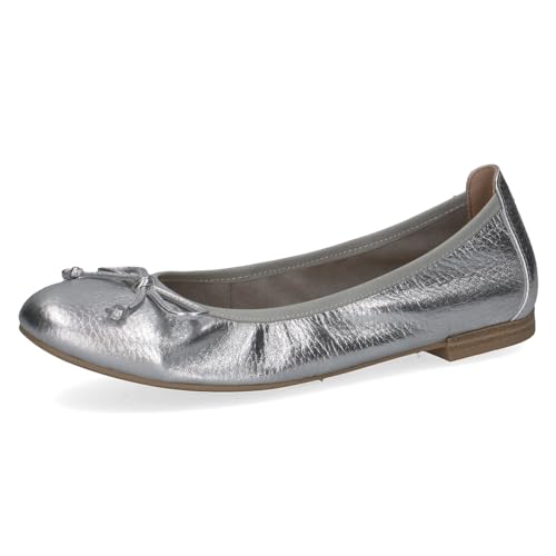 CAPRICE Damen Ballerinas aus Leder mit Schleife, Silber (Silver Me.Deer), 38 EU von CAPRICE