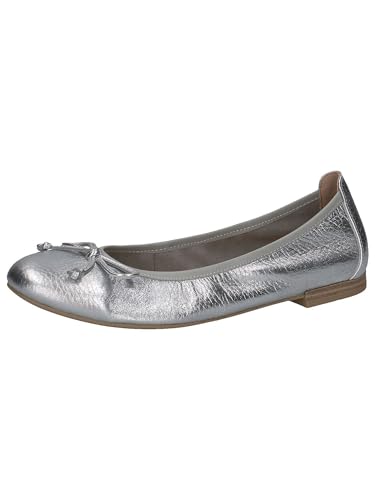 CAPRICE Damen Ballerinas aus Leder mit Schleife, Silber (Silver Me.Deer), 38 EU von CAPRICE