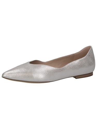 CAPRICE Damen Ballerinas aus Leder Spitz, Silber (Silver Metal.), 38.5 EU von CAPRICE