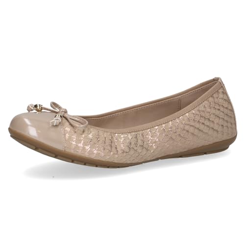 CAPRICE Damen Ballerinas aus Leder mit Lack, Beige (Beige Comb I), 38 EU von CAPRICE