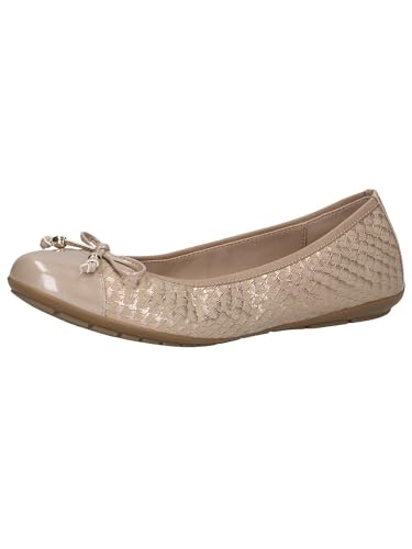 CAPRICE Damen Ballerinas aus Leder mit Lack, Beige (Beige Comb I), 38 EU von CAPRICE