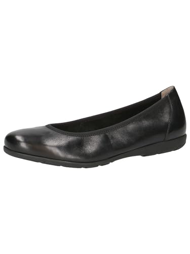 CAPRICE Damen Ballerinas aus Leder Flach, Schwarz (Black Nappa), 36 EU von CAPRICE