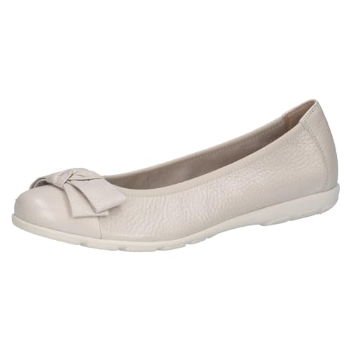 CAPRICE Damen Ballerinas aus Leder mit Schleife, Cremefarben (Pearl Perl Dee), 38 EU von CAPRICE