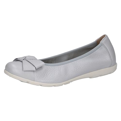 CAPRICE Damen Ballerinas aus Leder mit Schleife, Lila (Lt.Blue Pe.Dee), 37 EU von CAPRICE