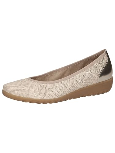 CAPRICE Damen Ballerinas aus Leder mit Keilabsatz, Gold (Lt.Gold Comb), 39 EU von CAPRICE