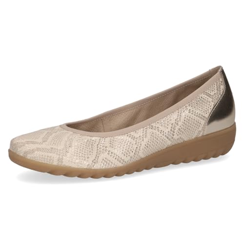 CAPRICE Damen Ballerinas aus Leder mit Keilabsatz, Gold (Lt.Gold Comb), 39 EU von CAPRICE