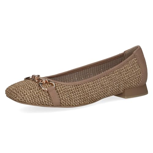 CAPRICE Damen Ballerinas Bast Elegant, Braun (Bark Comb), 39 EU von CAPRICE