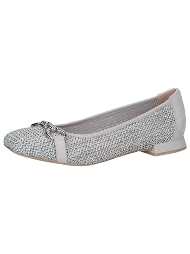 CAPRICE Damen Ballerinas Bast Elegant, Blau (Lt.Blue Comb), 41 EU von CAPRICE