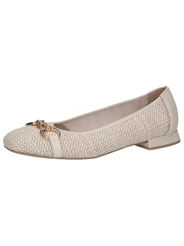 CAPRICE Damen Ballerinas Bast Elegant, Weiß (Offwhite Comb), 37 EU von CAPRICE