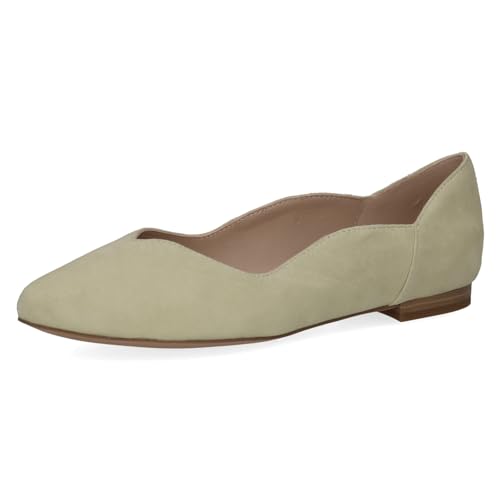 CAPRICE Damen Ballerinas aus Leder Elegant, Beige (Apple Suede), 41 EU von CAPRICE