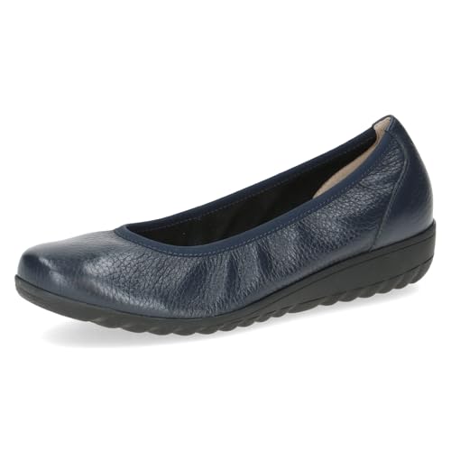 CAPRICE Damen Ballerinas aus Leder Plateau, Blau (Ocean Deer), 37 EU von CAPRICE