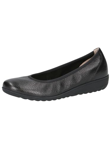 CAPRICE Damen Ballerinas aus Leder Plateau, Weiß (White Deer), 41 EU von CAPRICE