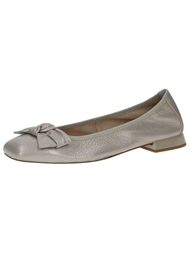 CAPRICE Damen Ballerinas aus Leder mit Blockabsatz, Grau (Stone Per.Deer), 37 EU von CAPRICE
