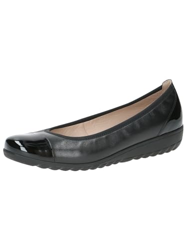 CAPRICE Damen Ballerinas aus Leder mit Keilabsatz, Schwarz (Black Nappa Co), 37 EU von CAPRICE