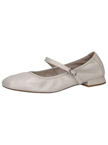 CAPRICE Damen Ballerinas aus Leder mit Riemen, Cremefarben (Pearl Per.Deer), 40 EU von CAPRICE