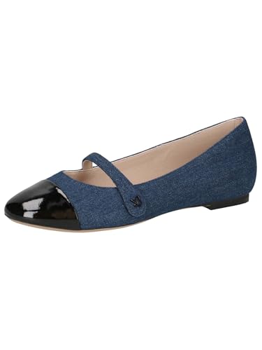 CAPRICE Damen Ballerinas mit Blockabsatz mit Riemen, Blau (Jeans/Black), 40.5 EU von CAPRICE