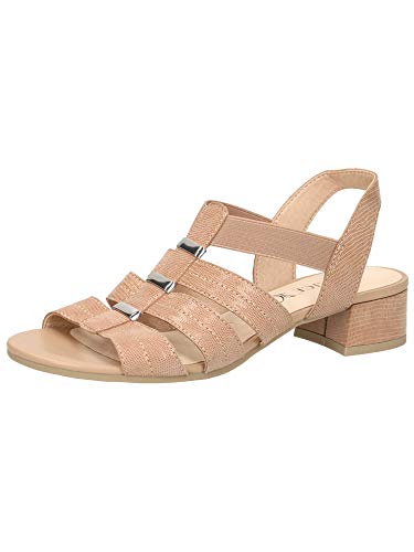 Caprice Damen Carla Riemchensandalen, Beige (Beige Reptile 422) von CAPRICE