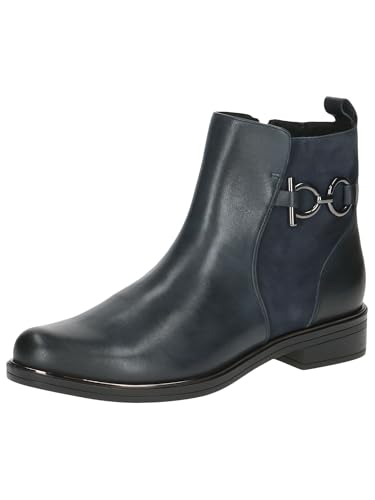 CAPRICE Damen Chelsea Boots aus Leder Kleiner Absatz, Blau (Ocean Comb), 42 EU von CAPRICE