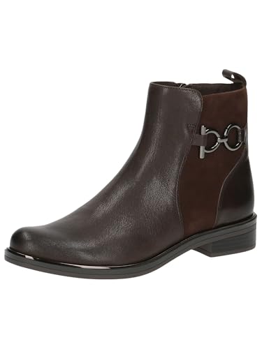 CAPRICE Damen Chelsea Boots aus Leder Kleiner Absatz, Braun (Dk Brown Comb), 37.5 EU von CAPRICE